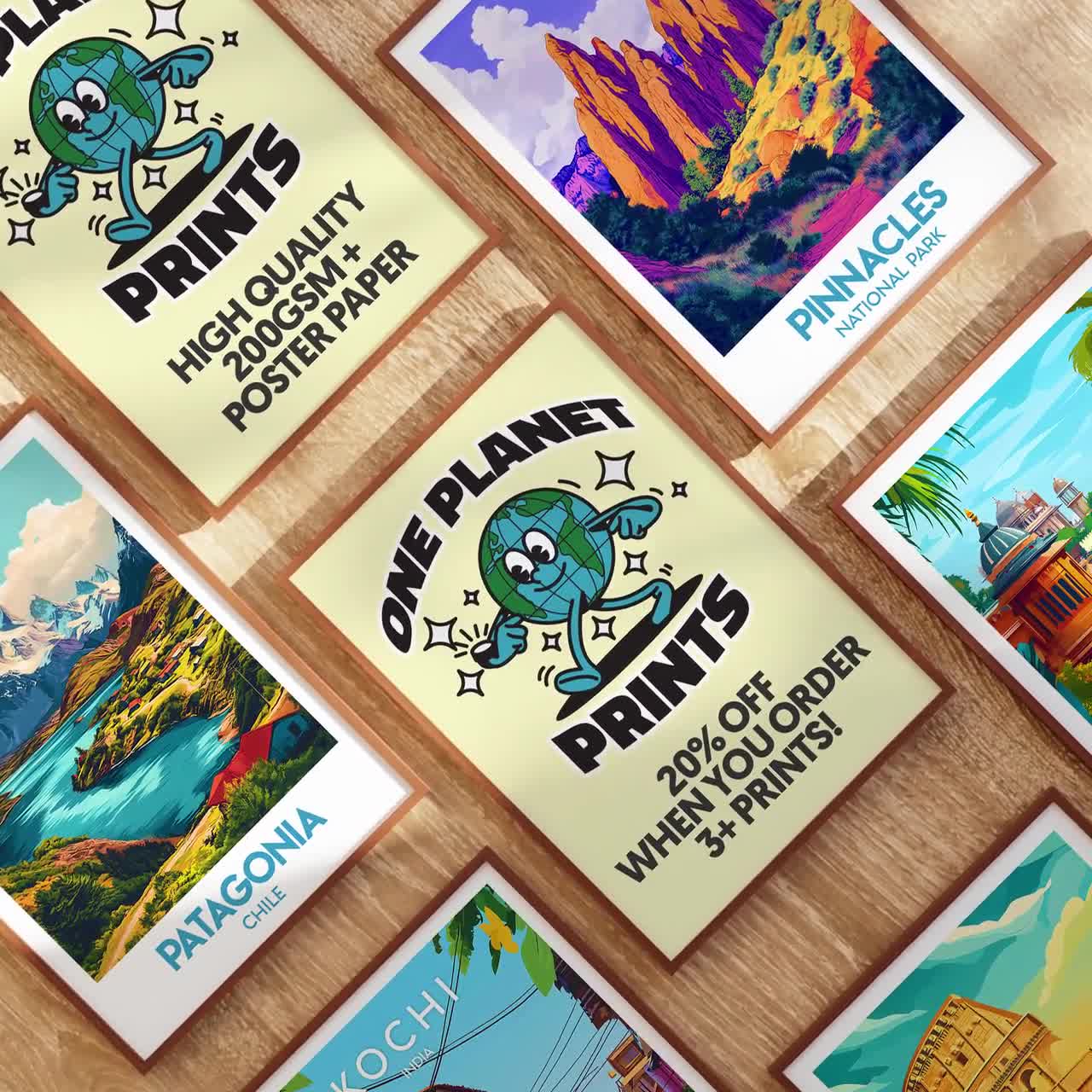 デビルズレイクウィスコンシン旅行ポスター：アメリカハイキングアート